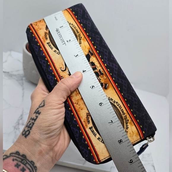 Bohemian | colorfull purple elephant print large zip-up wallet - Picture 6 of 8